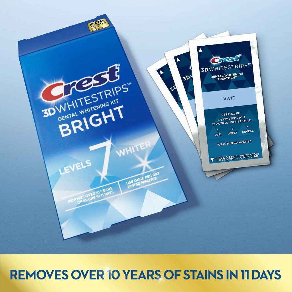 Crest 3D Whitestrips Bright Levels 7 Whiter Teeth Whitening Kit